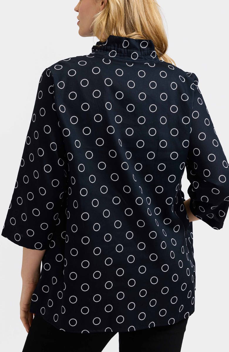 Foxcroft Carolina Circle Print Cotton Button-Up Shirt, Alternate, color, 