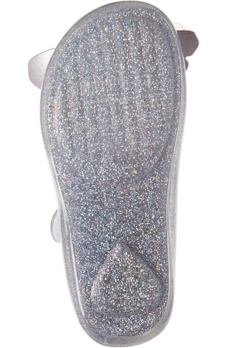 Mini Melissa Ultragirl Butterfly Mary Jane Flat, Alternate, color, Silver Glitter