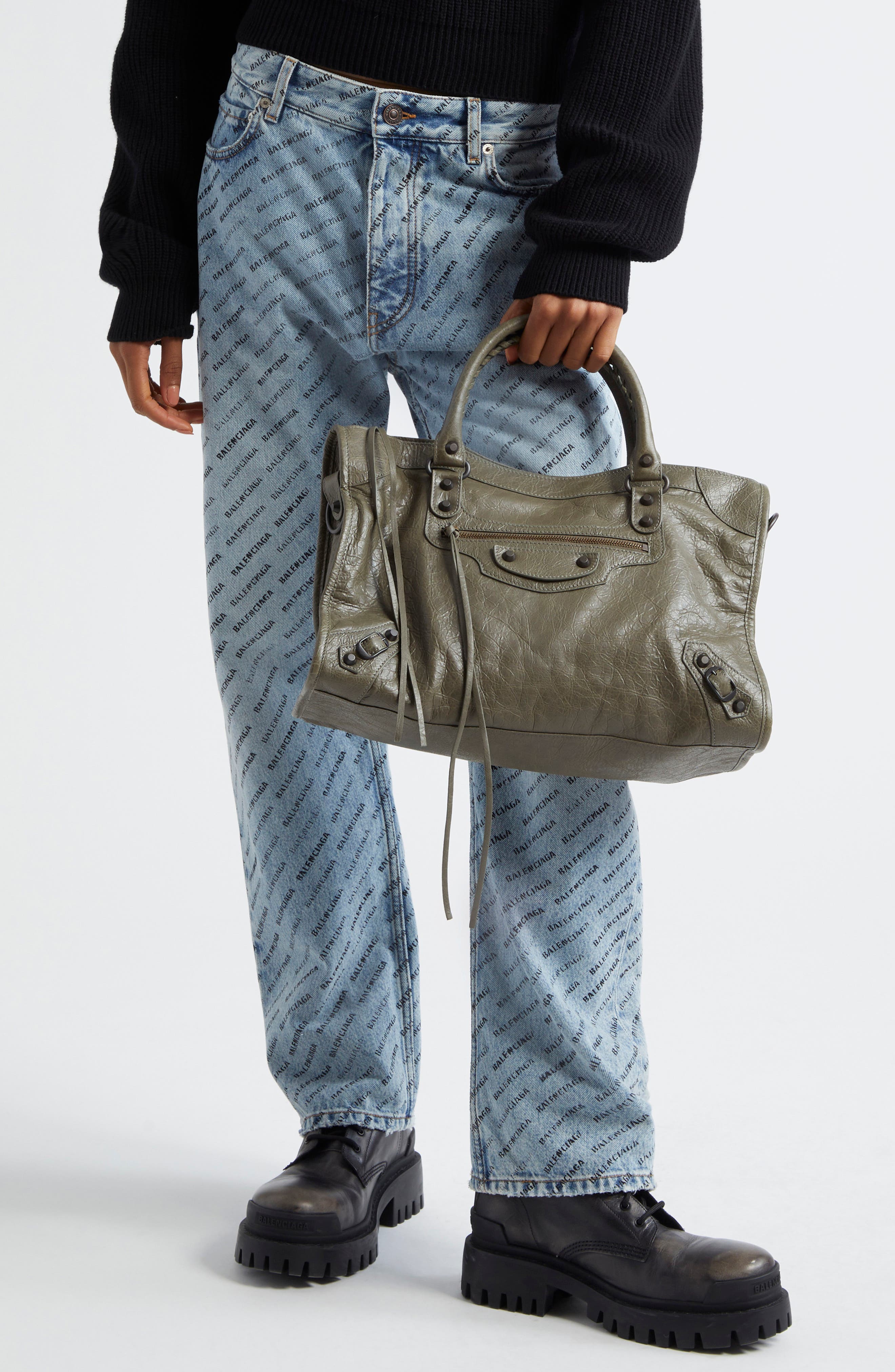 Balenciaga Medium Le City Leather Handbag, Alternate, color, 