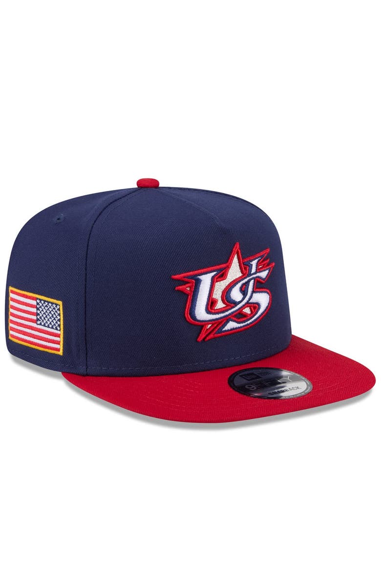 New Era Men's New Era  Navy/Red USA Baseball 2026 World Baseball Classic 9FIFTY A-Frame Snapback Hat, Main, color, Navy