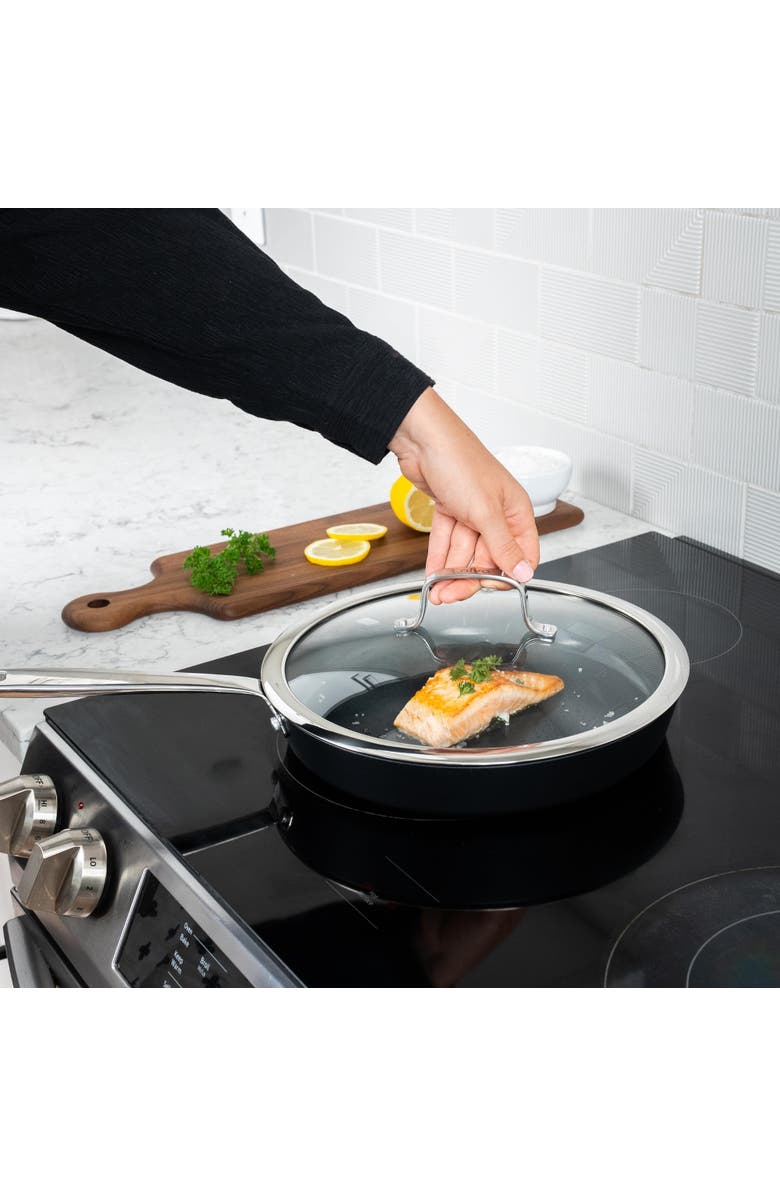 Alva Maestro Nonstick Sauté Pan with Lid, Alternate, color, Black