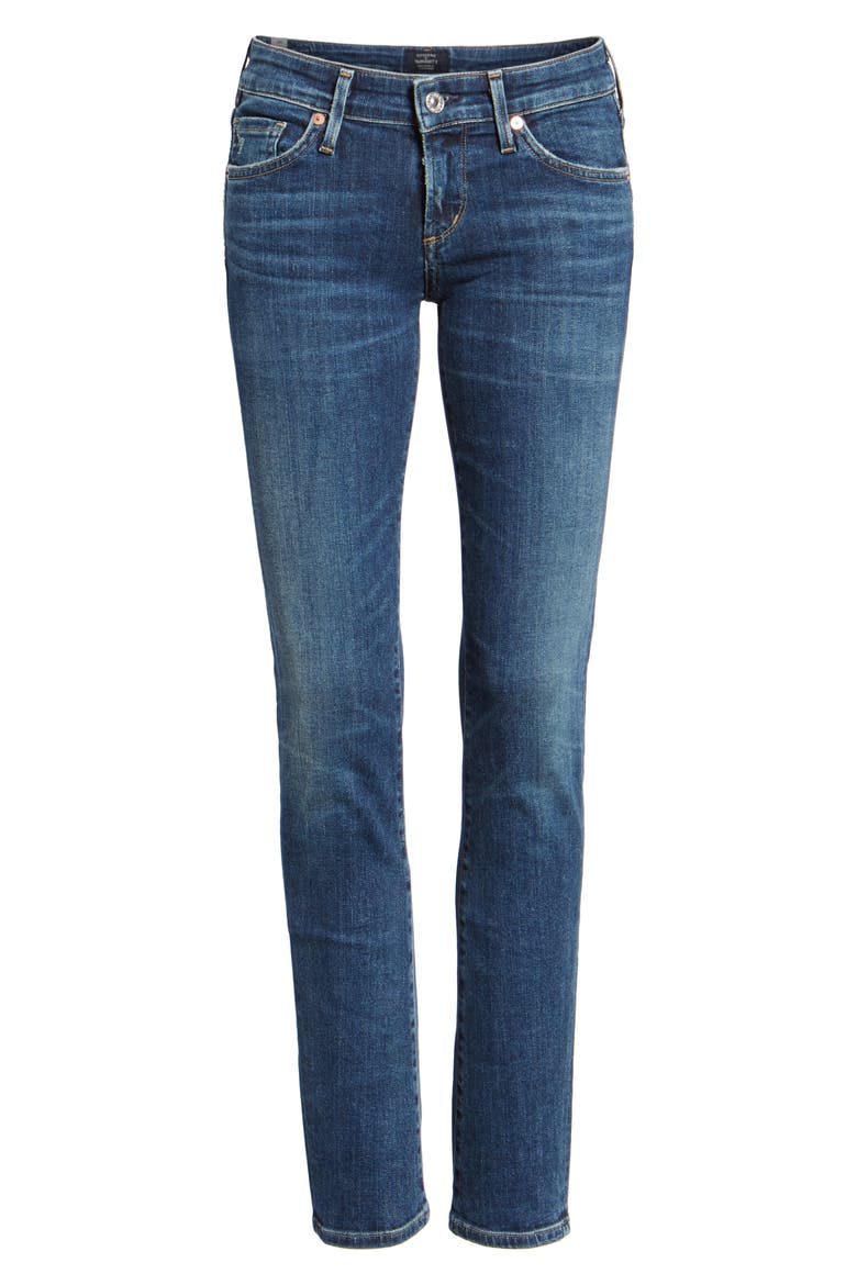 Racer Slim Jeans, Alternate, color, CASPIAN