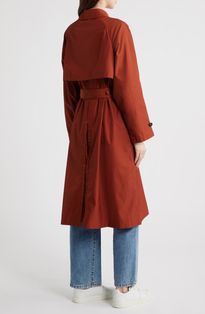 Save The Duck Gala Water Resistant Trench Coat, Alternate, color, Sienna Red