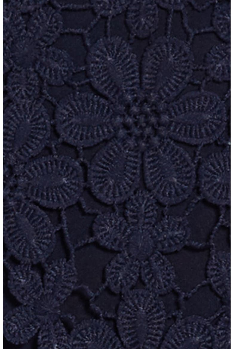 Embroidered Lace Fit & Flare Dress, Alternate, color, NAVY
