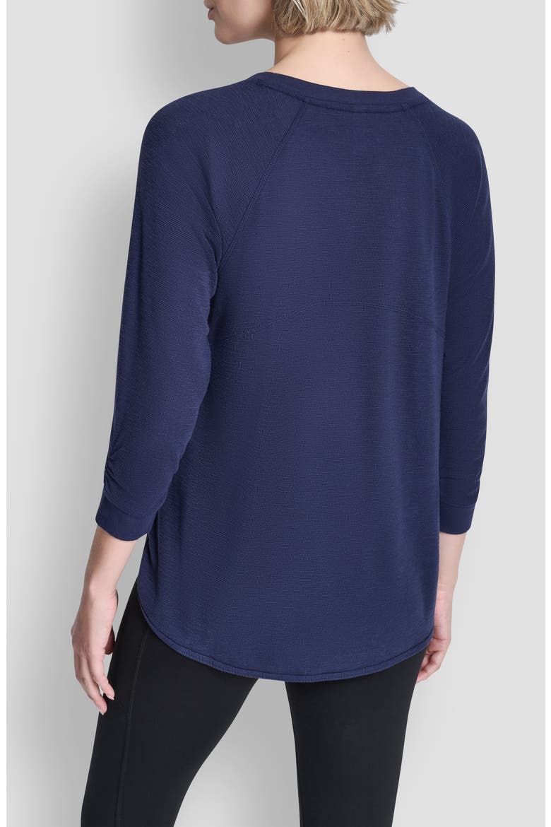 Slub Waffle High-Low T-Shirt, Alternate, color, PEACOAT