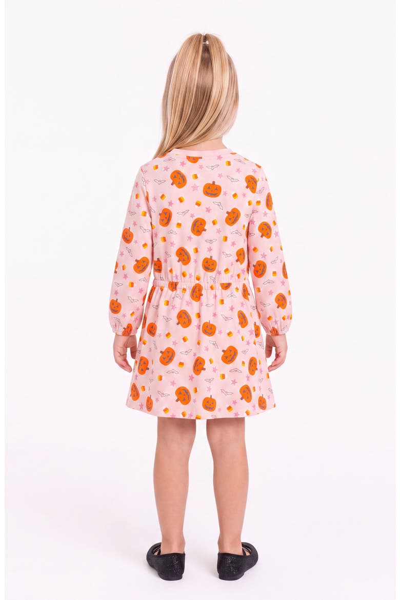 Kids' Long Sleeve Dress, Alternate, color, PINK PUMPKIN
