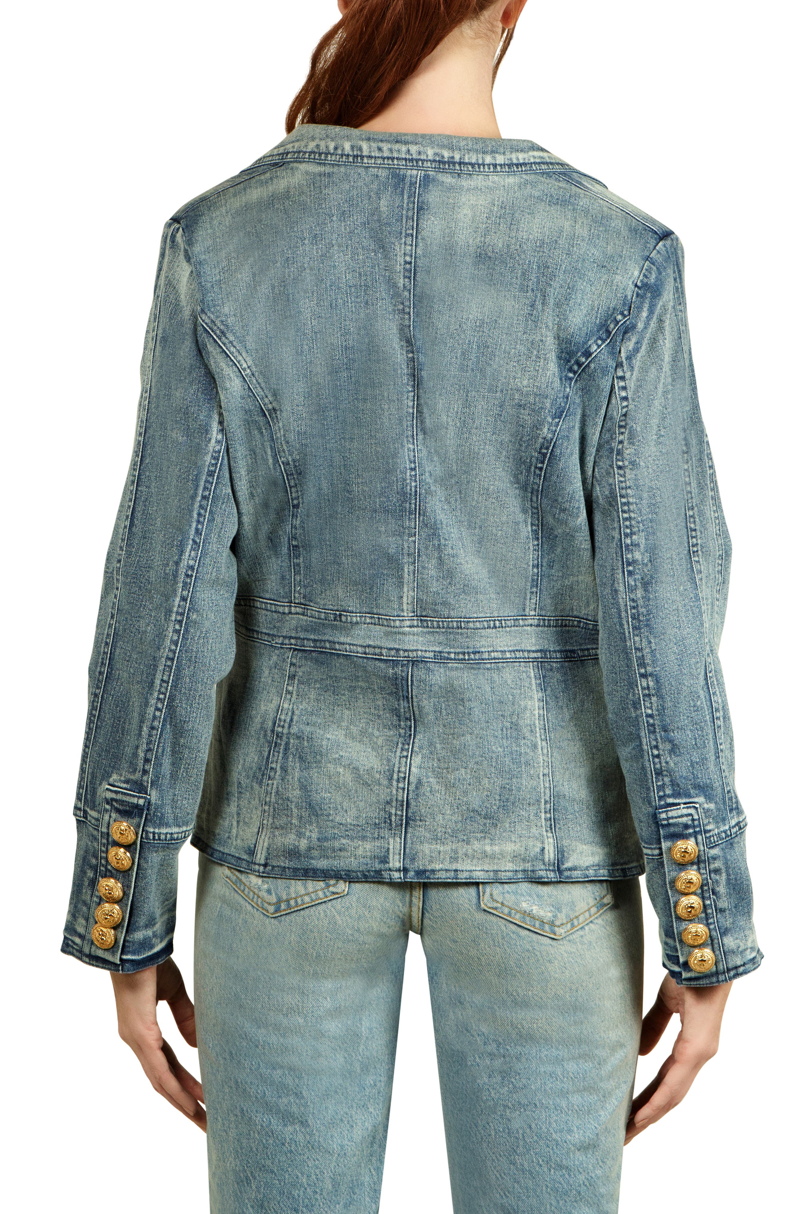 Double Breasted Denim Blazer - image 2