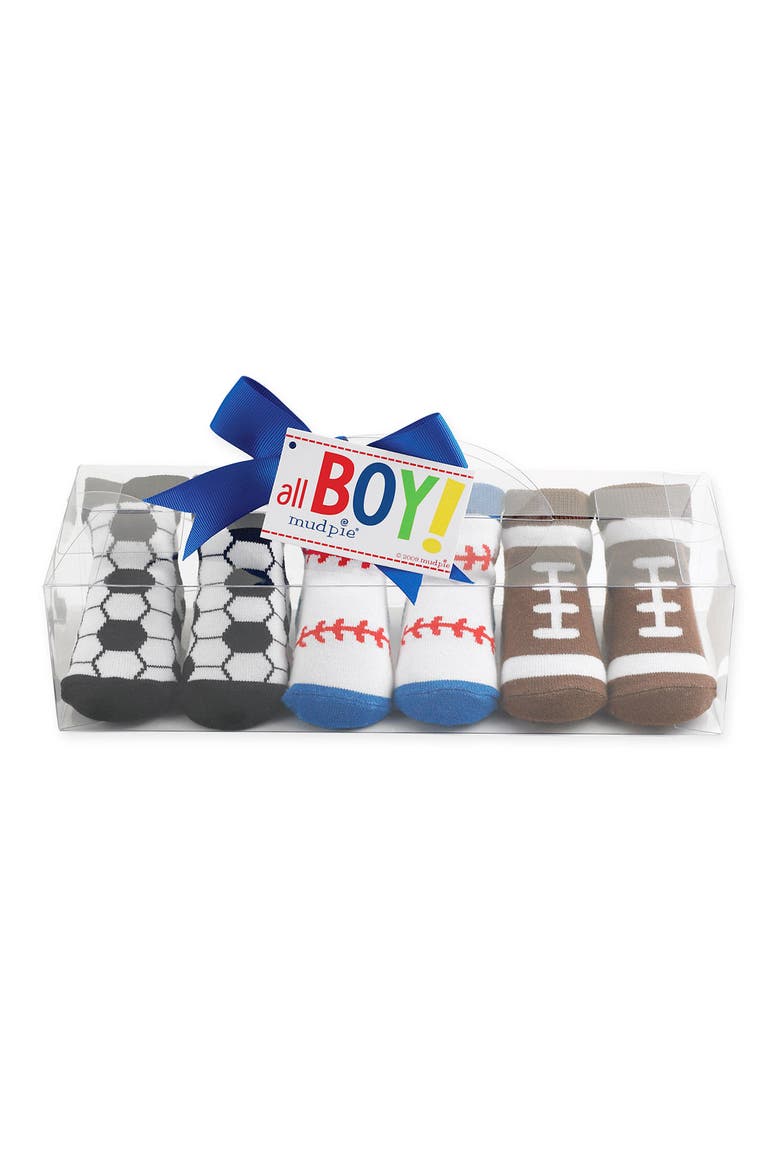 Socks Set (3-Pack)(Baby), Main, color, WHITE/ BROWN
