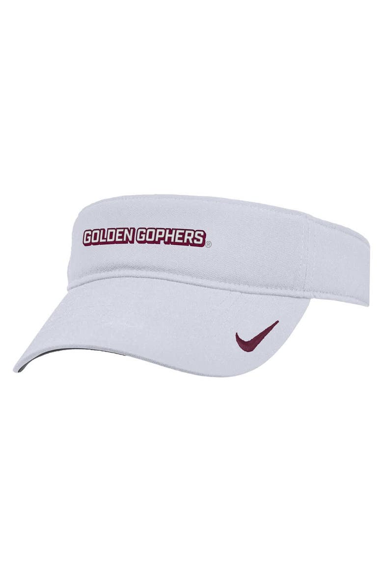 Men's Nike White Minnesota Golden Gophers 2025 On-Field Ace Performance Adjustable Visor, Main, color, White
