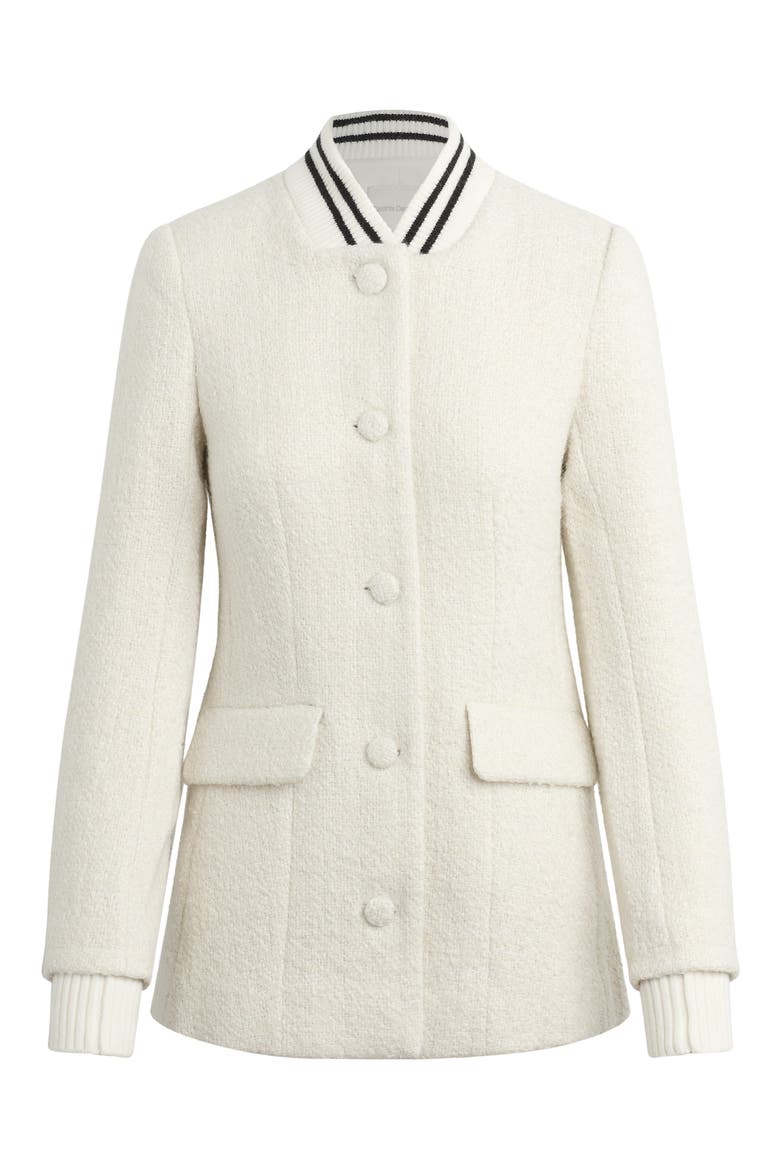 The Varsity Bouclé Blazer, Alternate, color, IVORY