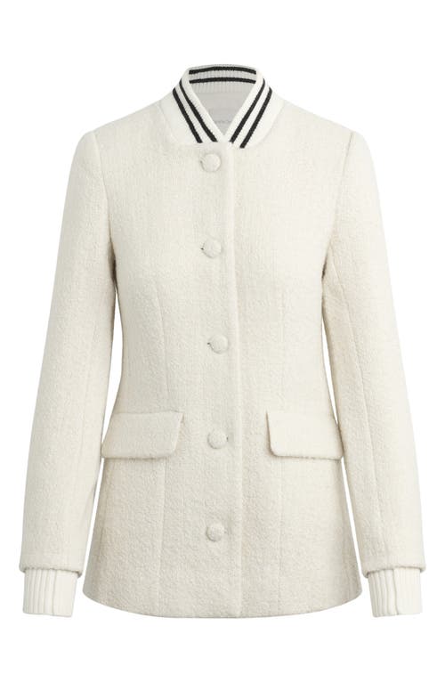 Favorite Daughter The Varsity Bouclé Blazer In White