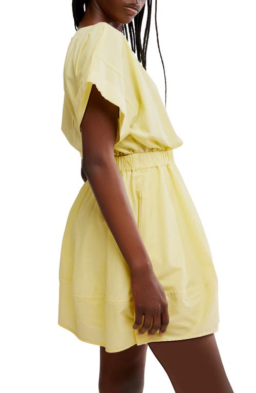 Free People Full Time Fun Cotton Poplin Minidress In Lemondrop