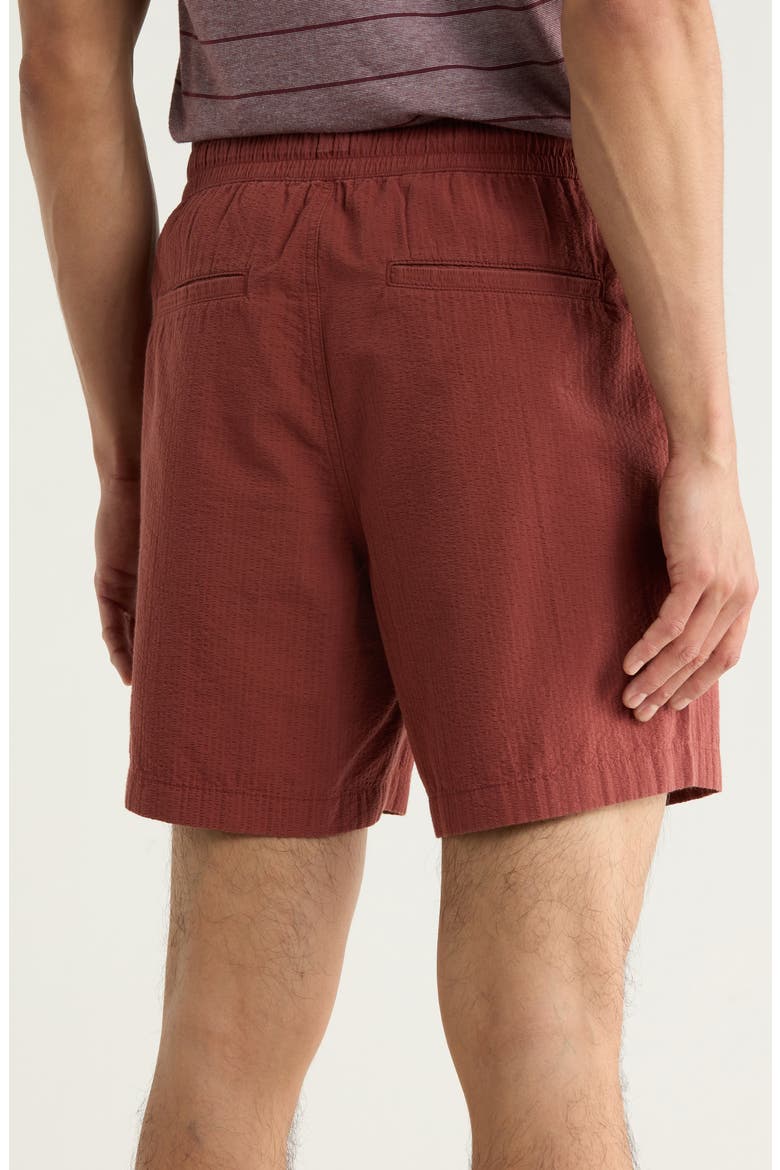 7-Inch Cotton Seersucker Shorts, Alternate, color, BROWN SABLE