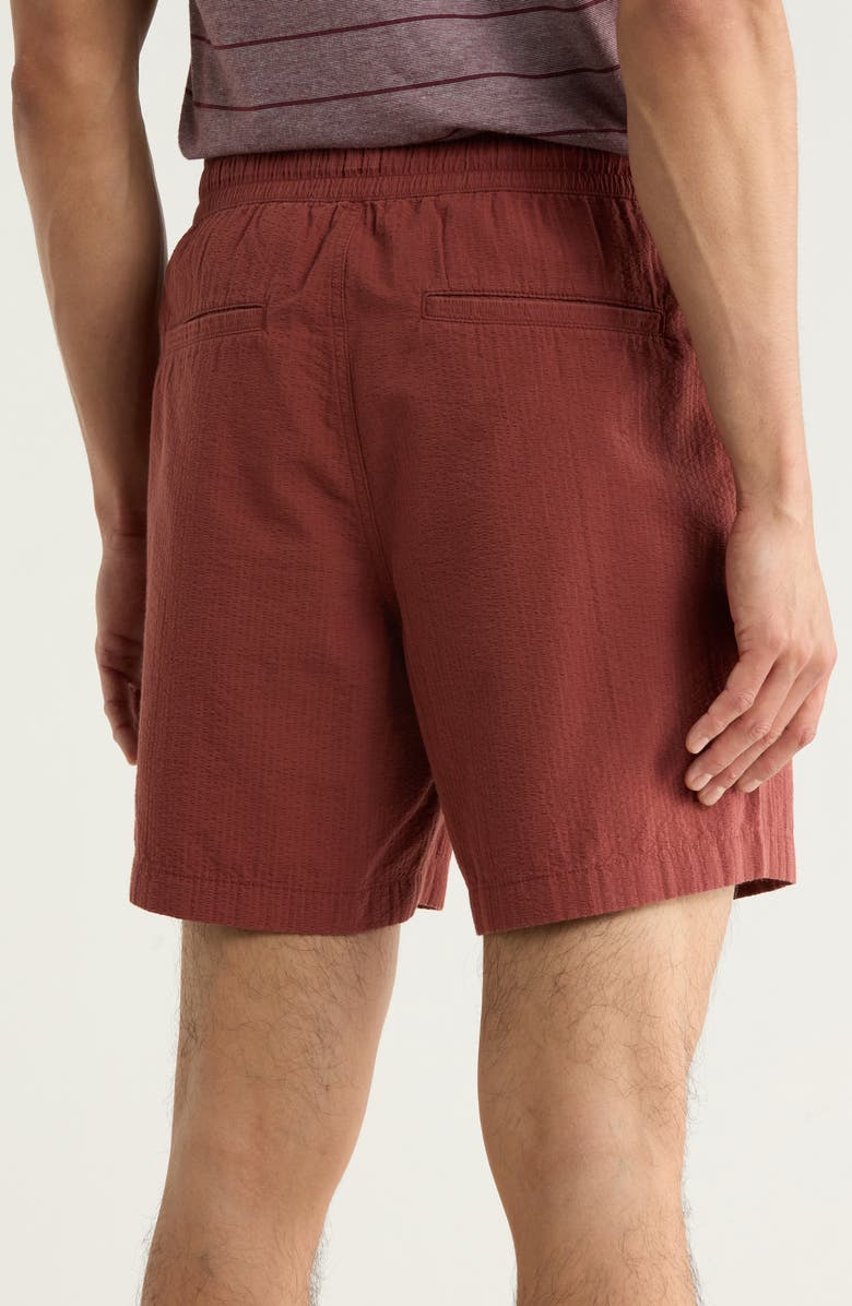 14th & Union Cotton Seersucker Shorts, Alternate, color, Brown Sable