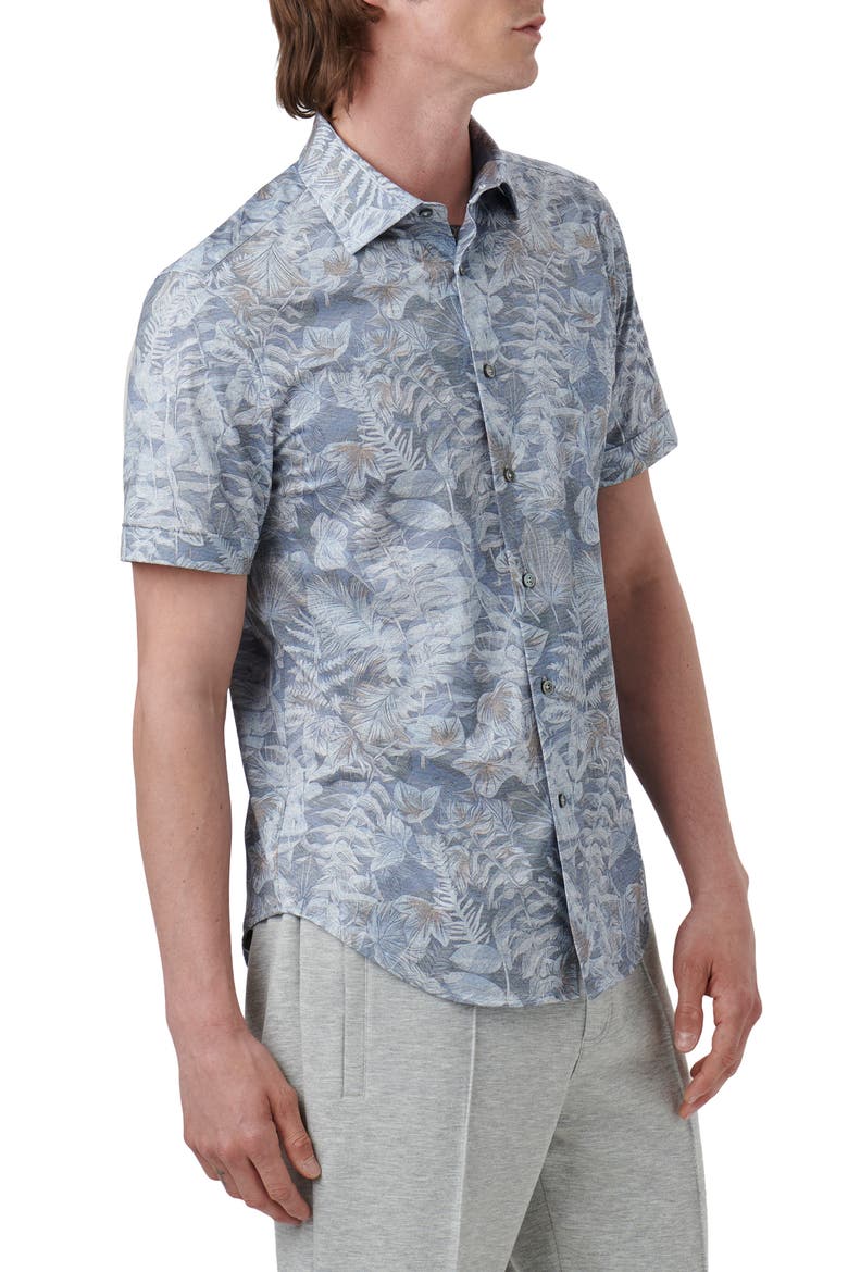 Miles OoohCotton® Short Sleeve Button-Up Shirt, Alternate, color, DUSTY BLUE