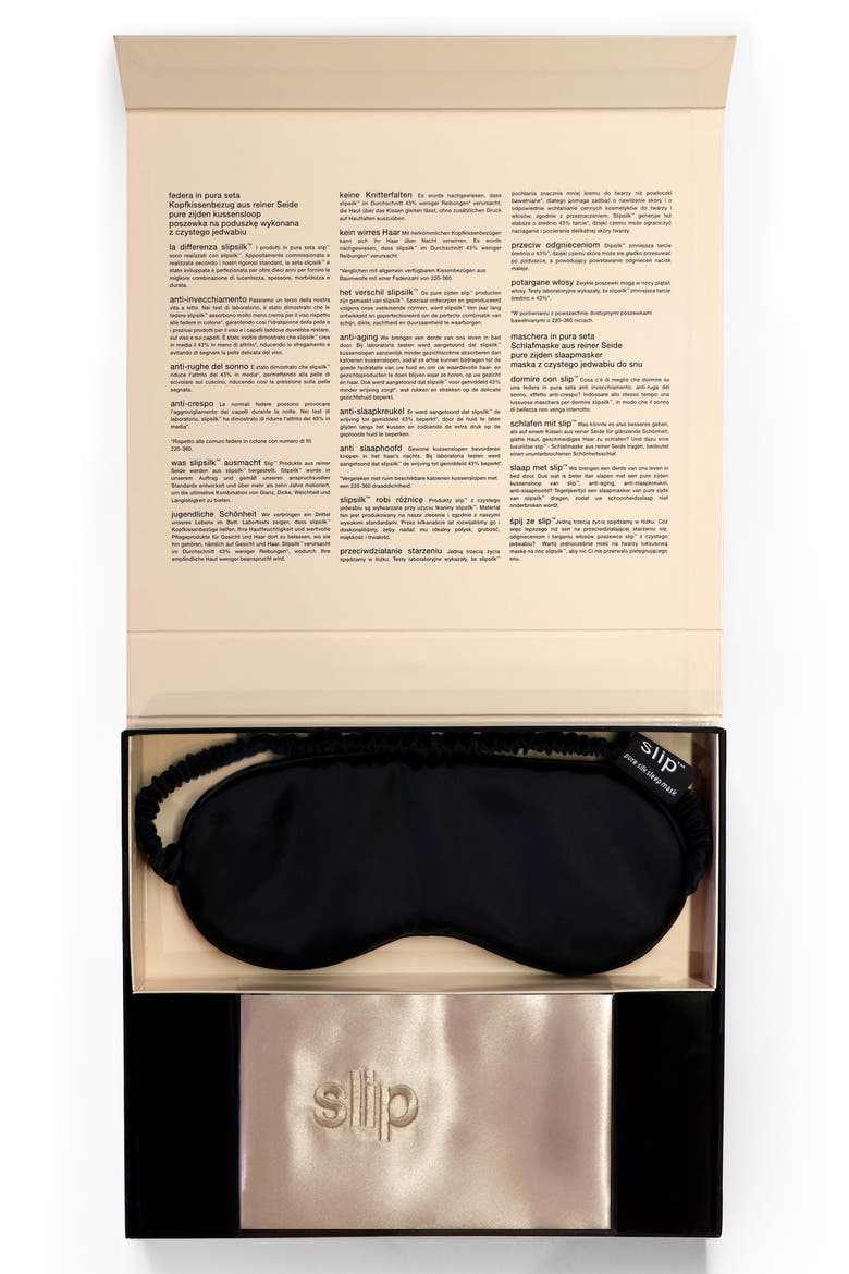 slip™ for beauty sleep Pillowcase & Eye Mask Set, Alternate, color, CARAMEL/ BLACK
