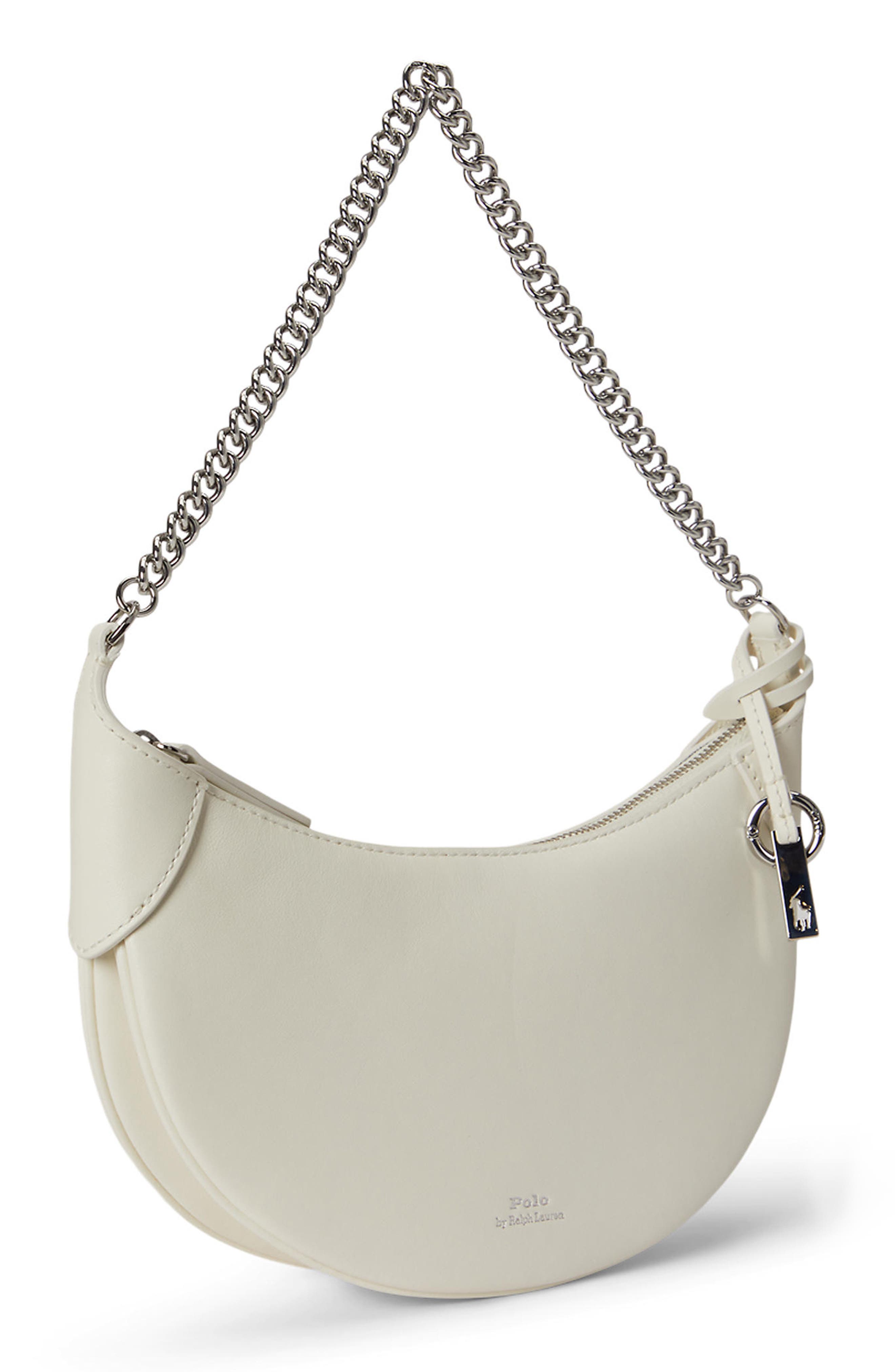 Polo Ralph Lauren Polo ID Sport Calf Leather Crossbody Bag, Alternate, color, Frosting