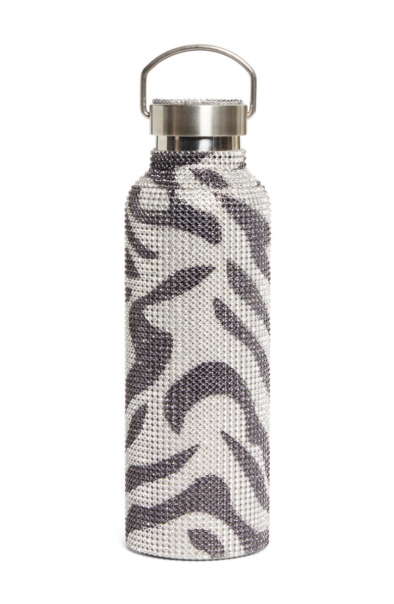 Collina Strada Crystal Embellished Insulated Water Bottle, Main, color, Zebra
