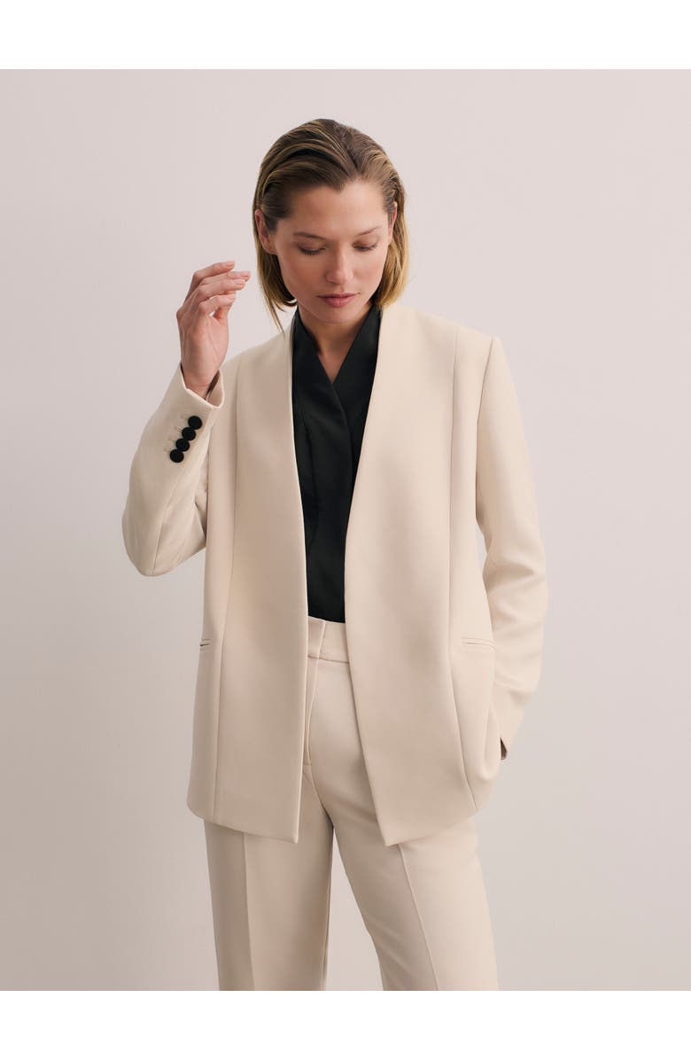 The Fold Selsey Doppio Crepe Blazer, Alternate, color, Neutral