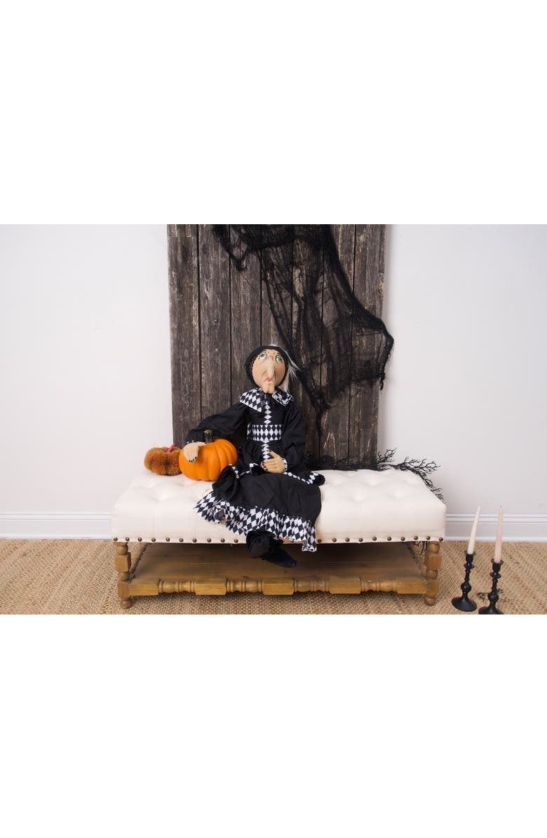 Gallerie II Beatrix Witch Joe Spencer Gathered Traditions Soft Art Doll Fall Autumn Halloween Harvest Figure Figurine, Alternate, color, Black