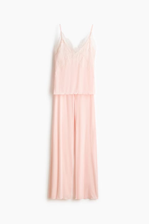 Lace-trimmed Jersey Pyjamas