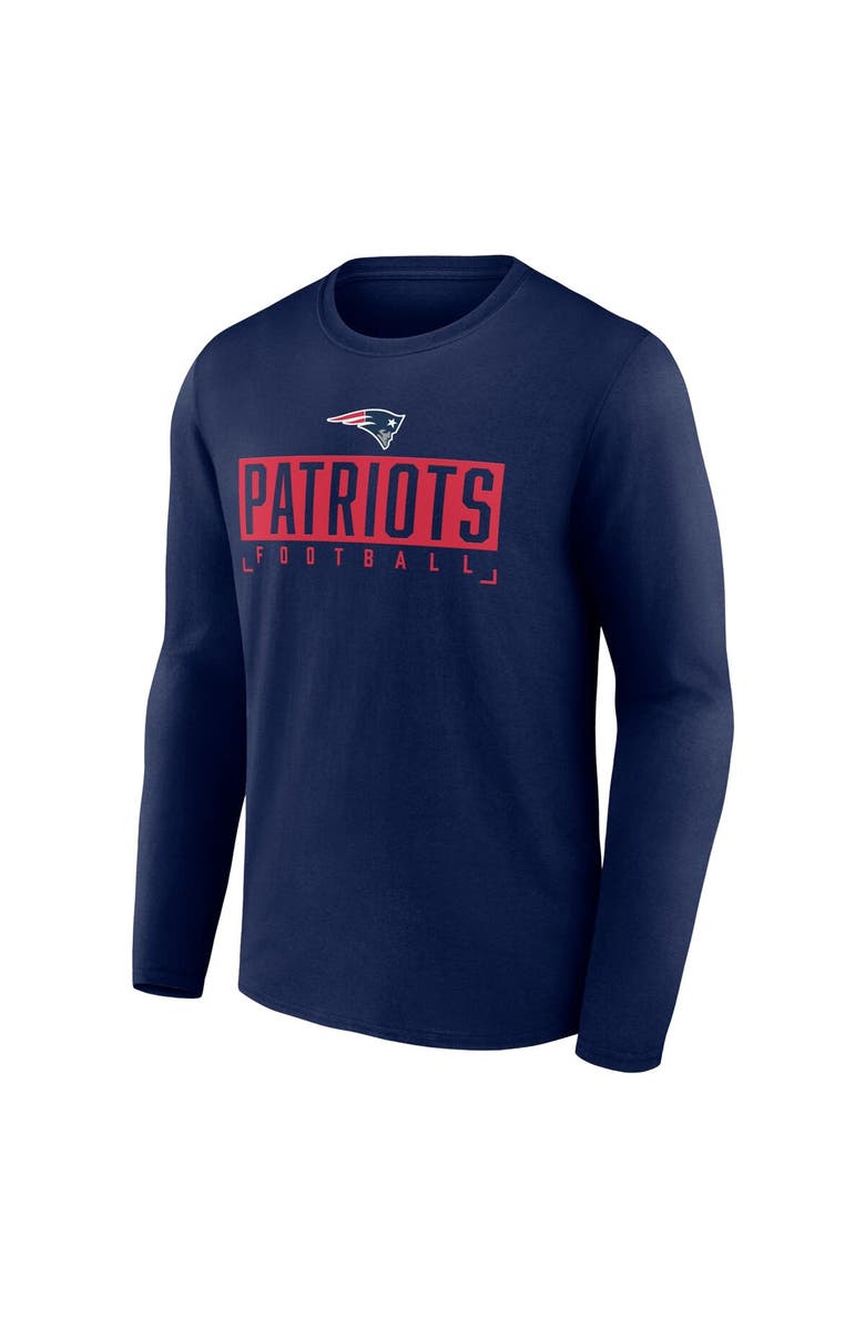 FANATICS Men's Fanatics Branded Navy New England Patriots Stack The Box Long Sleeve T-Shirt, Alternate, color,