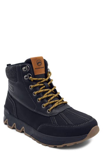 Polar Range Roxton Faux Leather Boot In Black