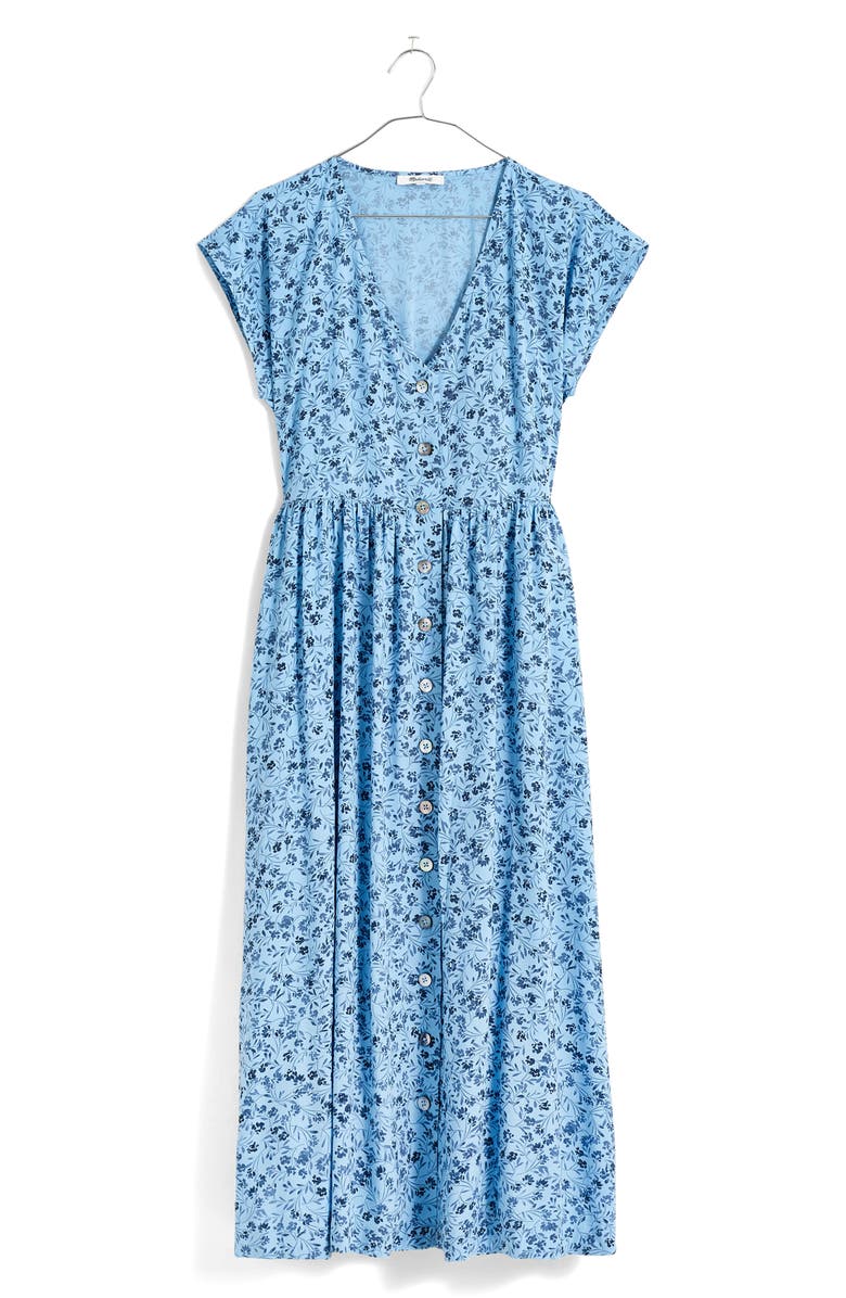 Madewell Floral Button Front Midi Dress, Alternate, color,