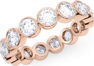 HauteCarat Round Cut Lab Created Diamond Eternity Ring
