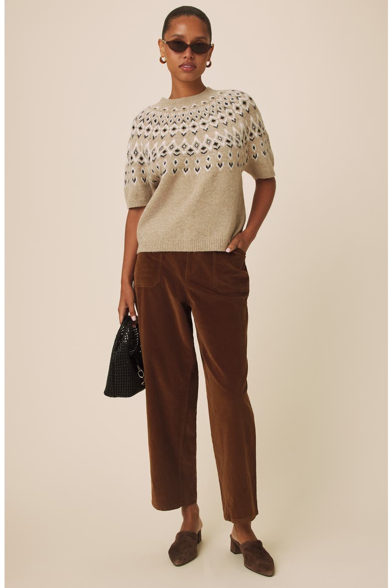 Marissa Stretch Cotton Corduroy Pants, Alternate, color, DARK SADDLE BROWN