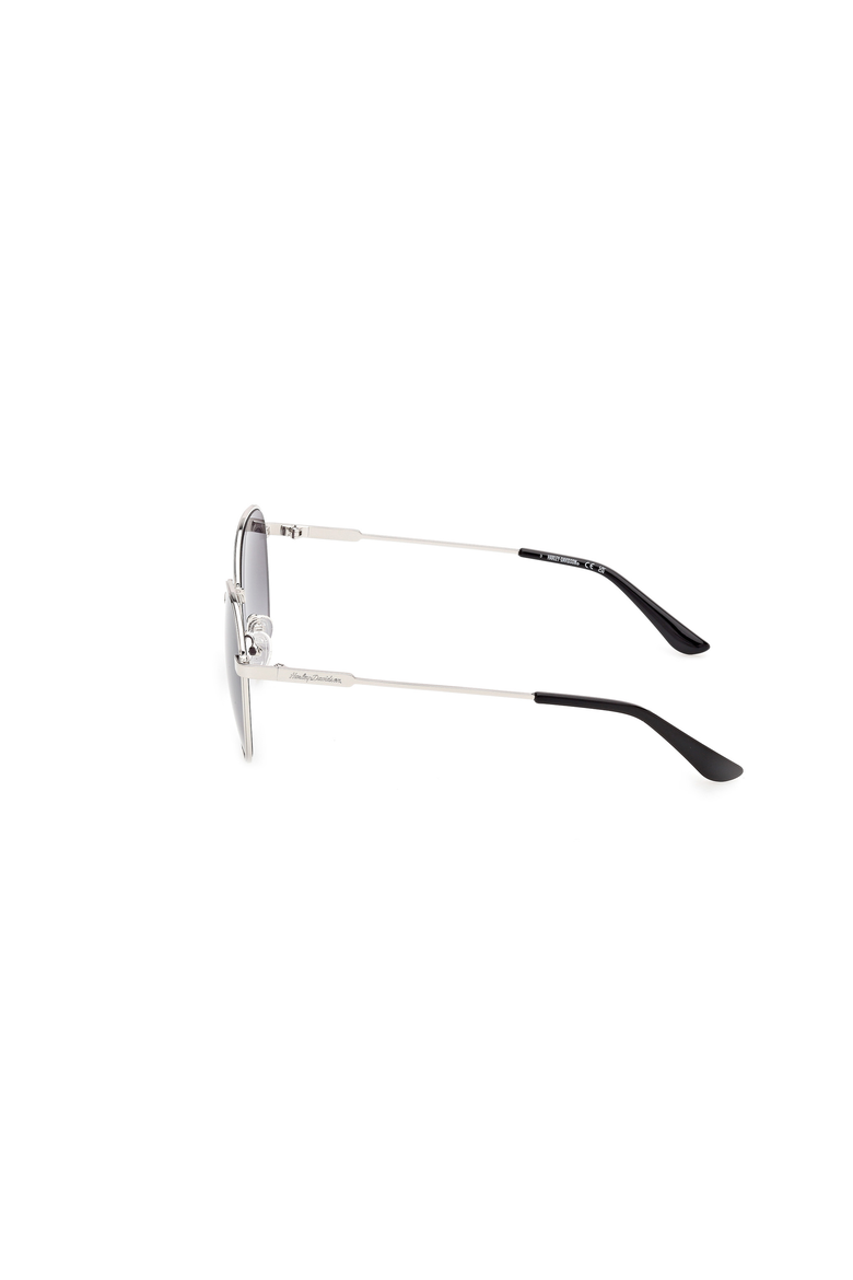 Round Metal Sunglasses, Alternate, color, Silver / Gradient Smoke