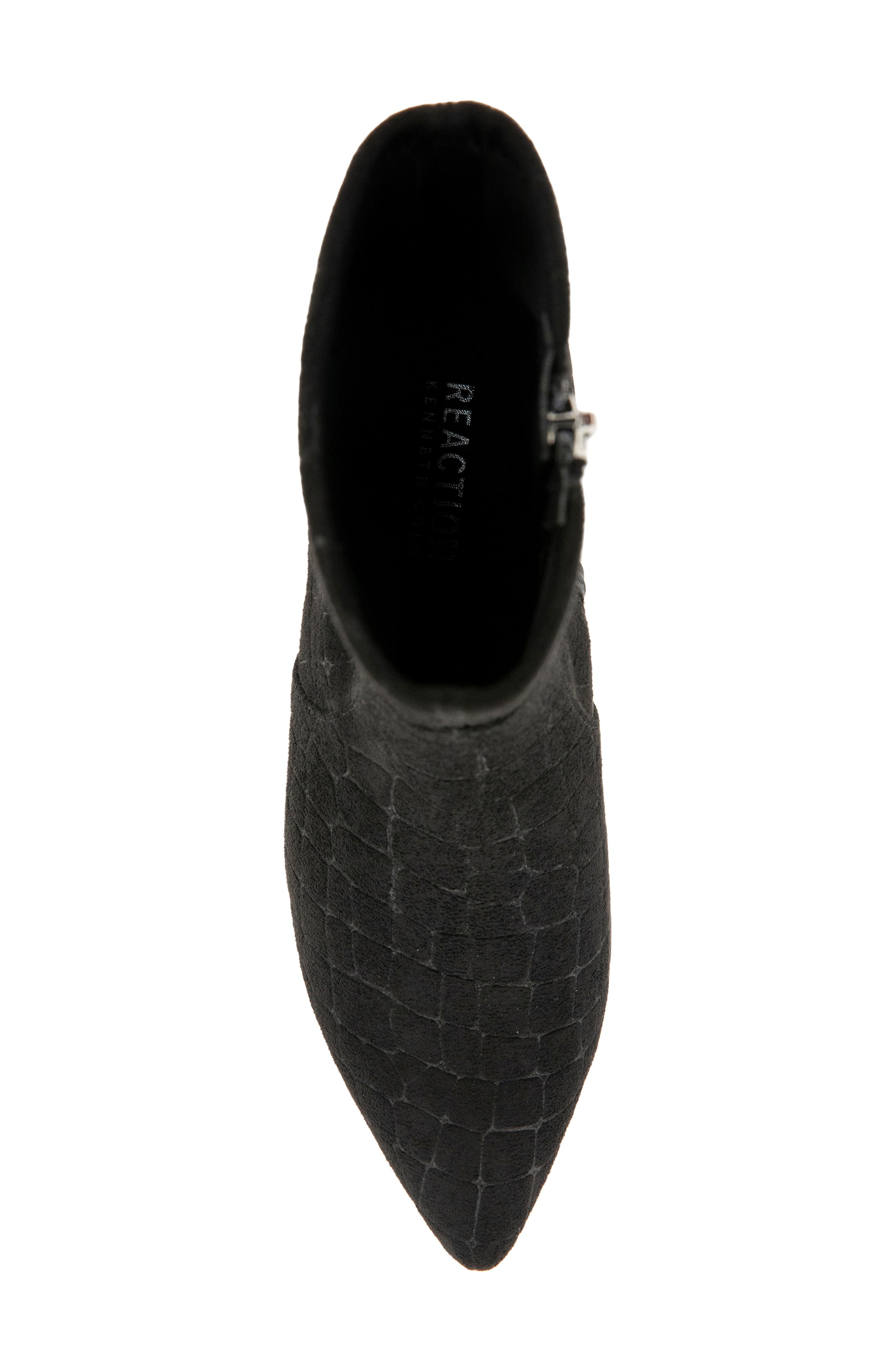 Bindi Croc Embossed Bootie, Alternate, color, BLACK CROC MICRO