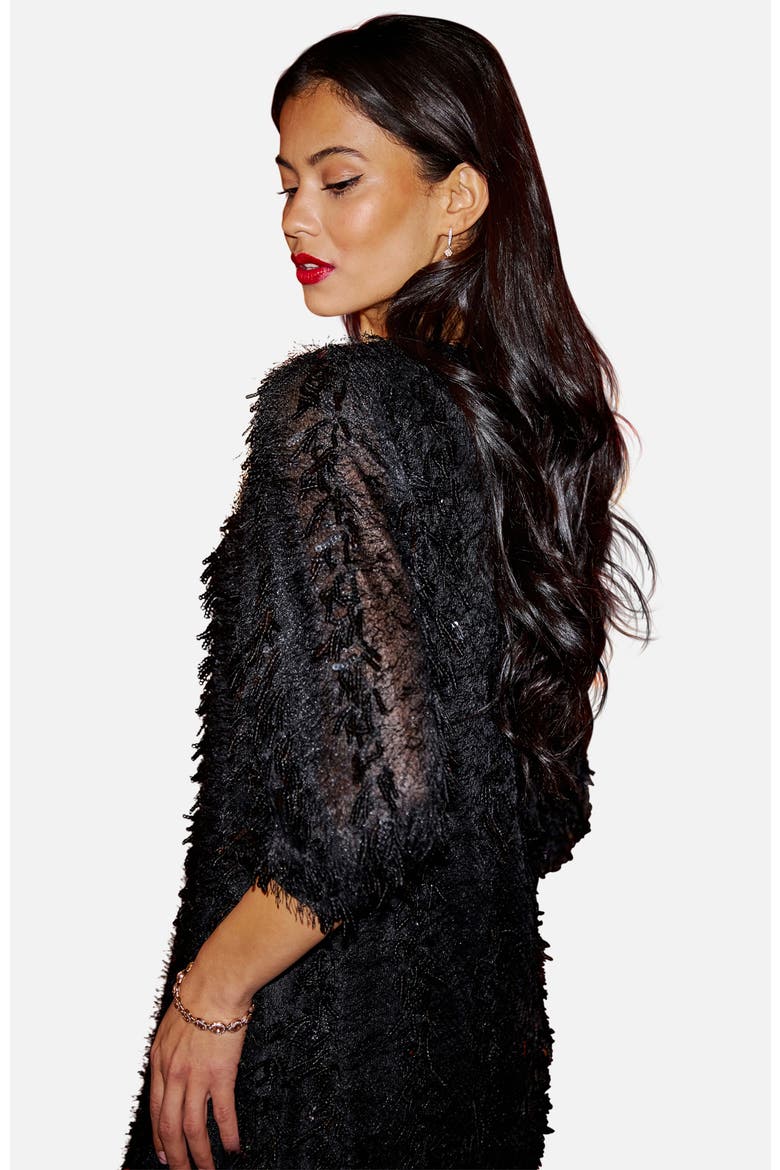 Sequin Mini Tunic Dress, Alternate, color, Black