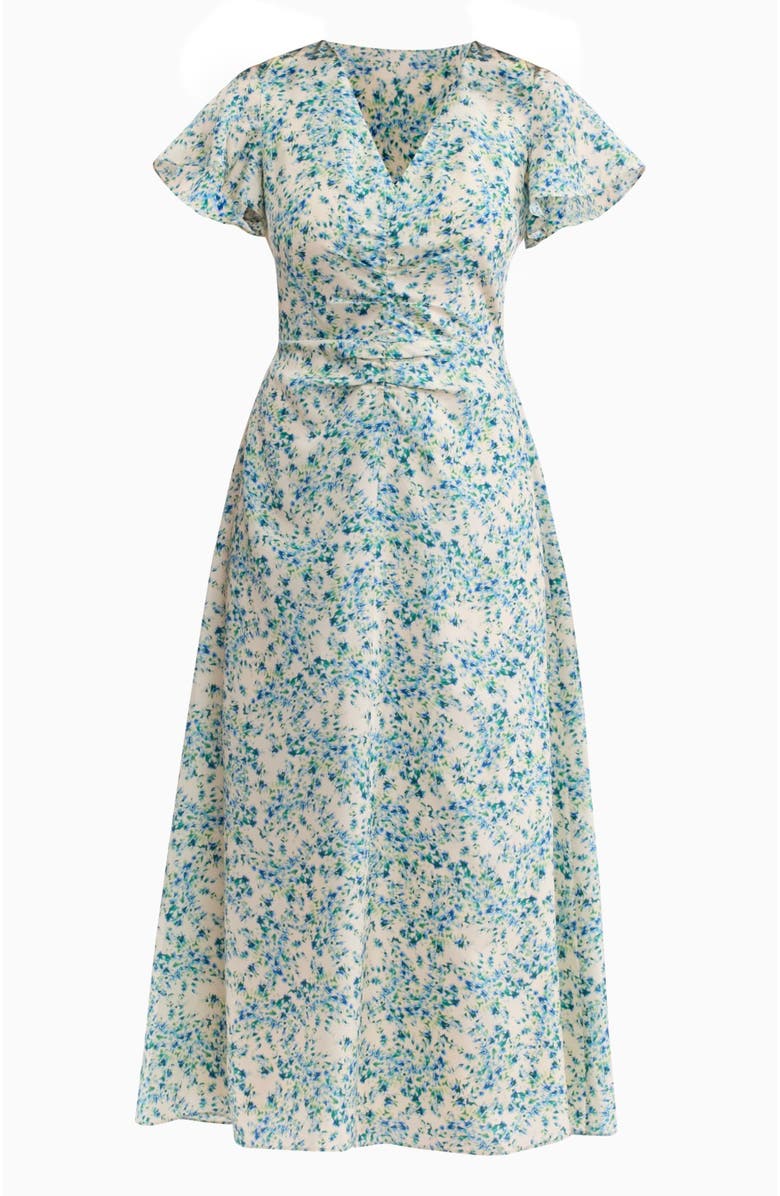 Rebecca Taylor Bellamy Silk Dress, Alternate, color, Cream Multi