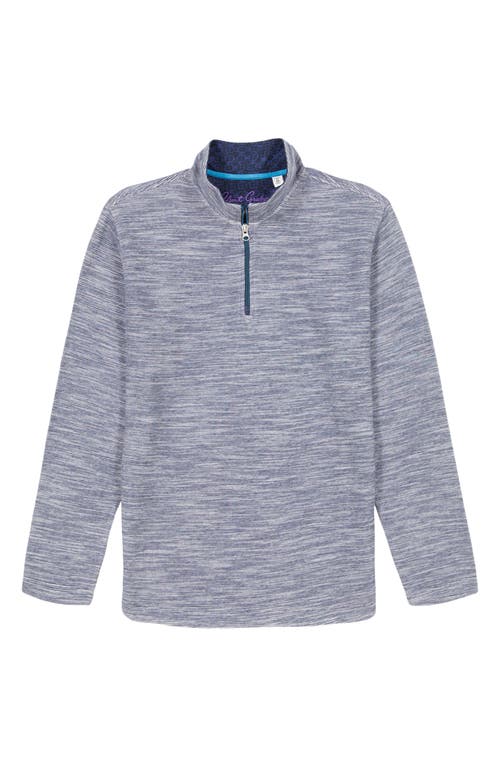 Robert Graham Ledson Space Dye Cotton Quarter Zip Top In Blue