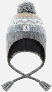 Deux par Deux Peruvian Fair Isle Jacquard Earflap Knit Hat with Pompom