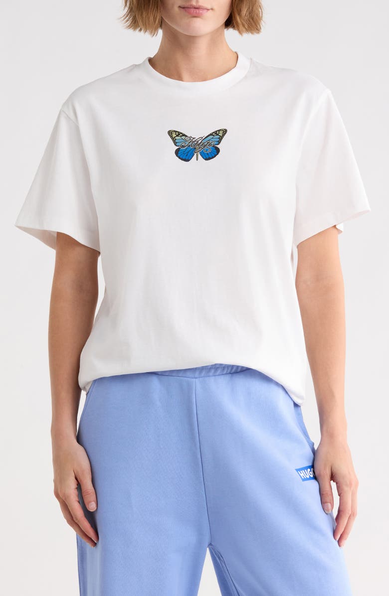 BOSS Butterfly Cotton T-Shirt, Main, color, Natural