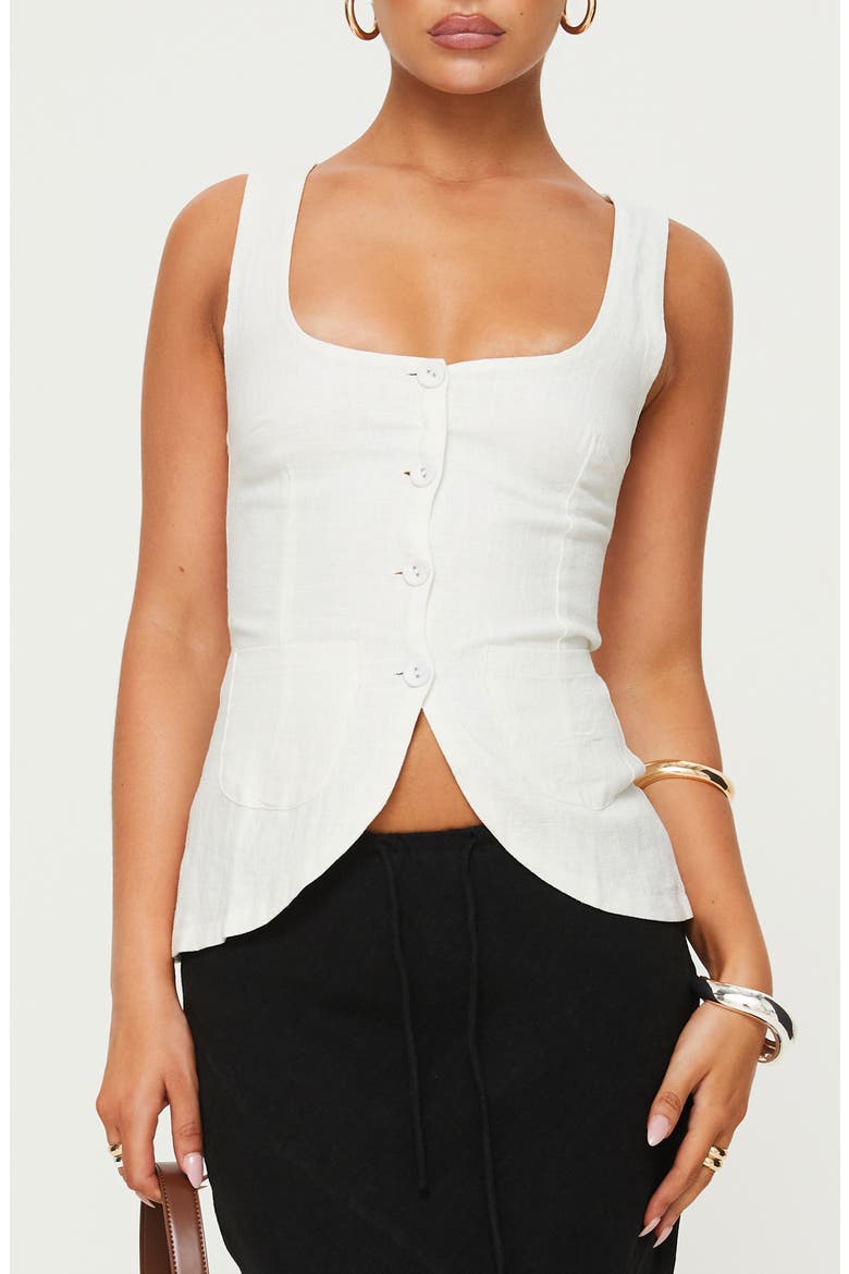 Spirito Square Neck Vest, Main, color, WHITE