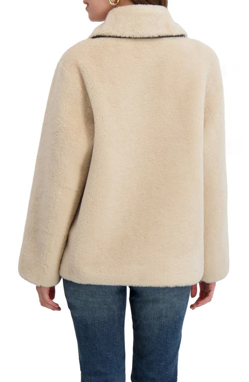 Tahari Kai Reversible Faux Shearling Jacket In Neutral