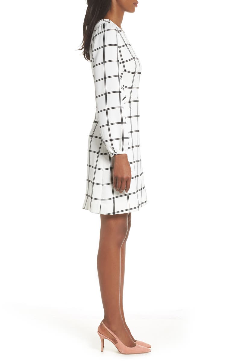 J.Crew Windowpane Check Dress, Alternate, color, Black Metallic