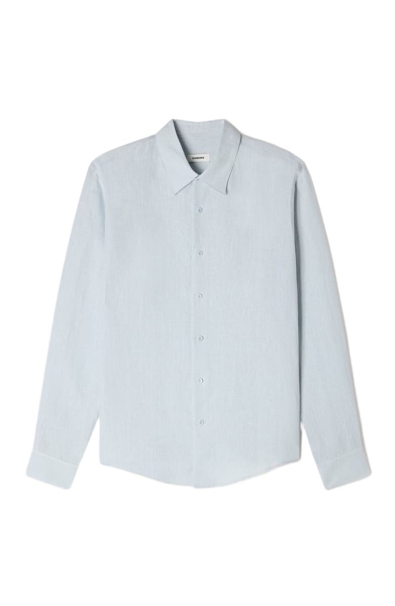 SANDRO Linen shirt, Alternate, color, Sky Blue