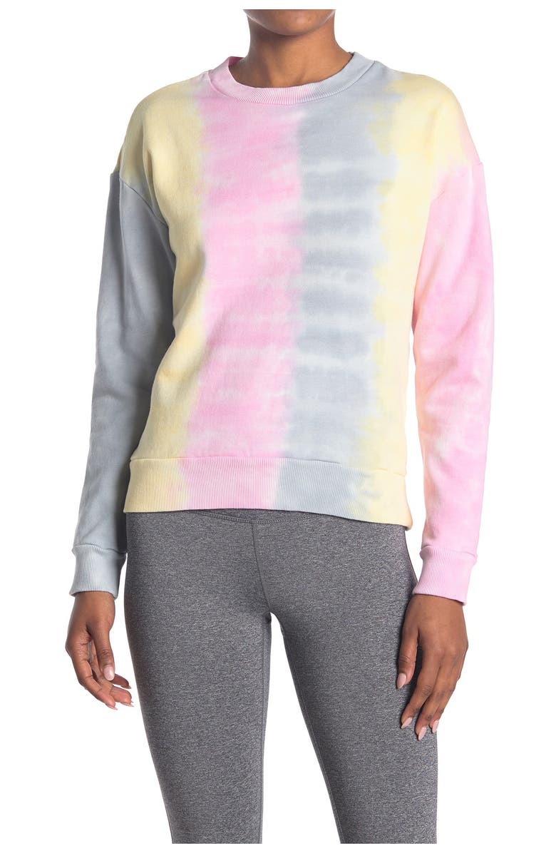 90 DEGREE BY REFLEX Brushed Tie Dye Sweatshirt, Main, color,
