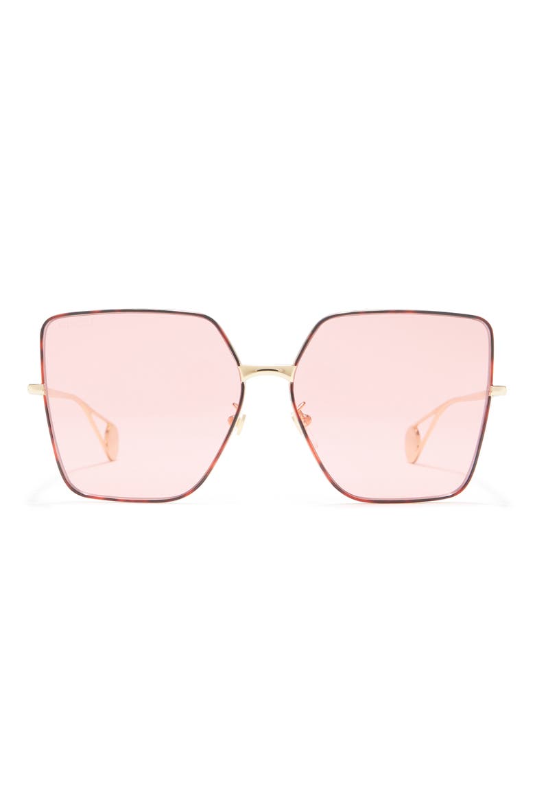61mm Square Sunglasses, Main, color, GOLD