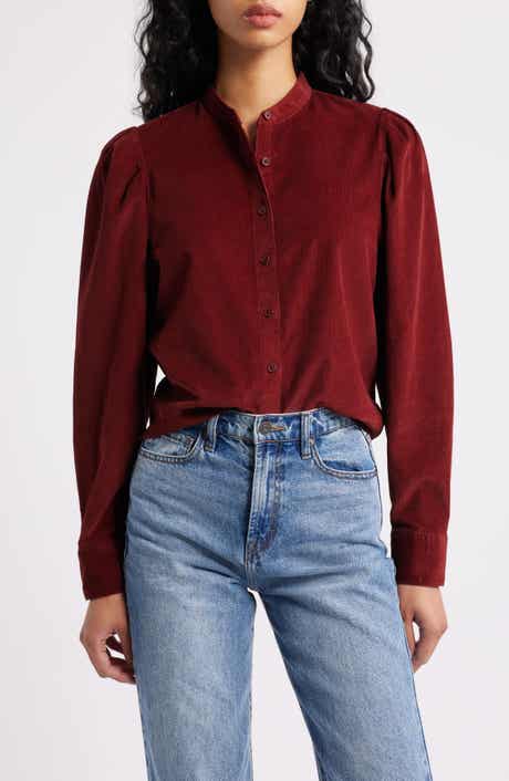 Madewell Puff Sleeve Corduroy Button-Up Shirt