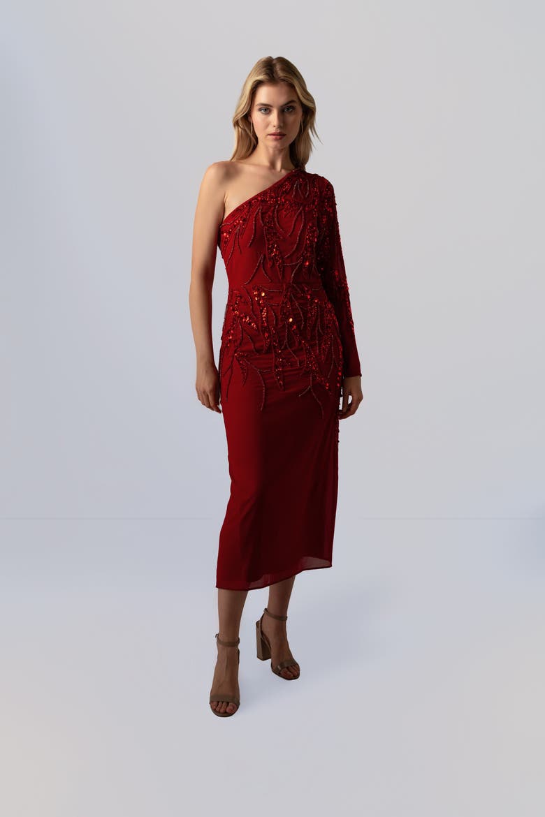 Elara Red Dress, Main, color, Red