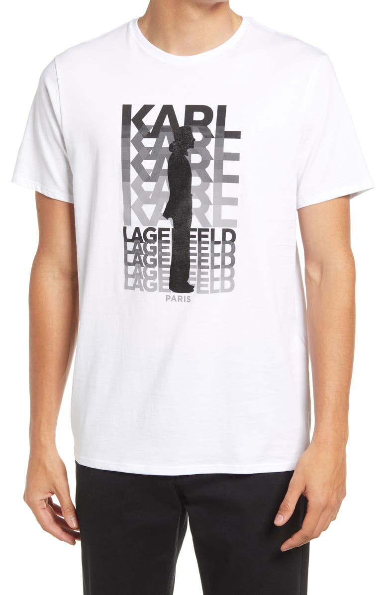 KARL LAGERFELD PARIS Karl Lagerfield Paris Repeat Logo Graphic Tee, Main, color,