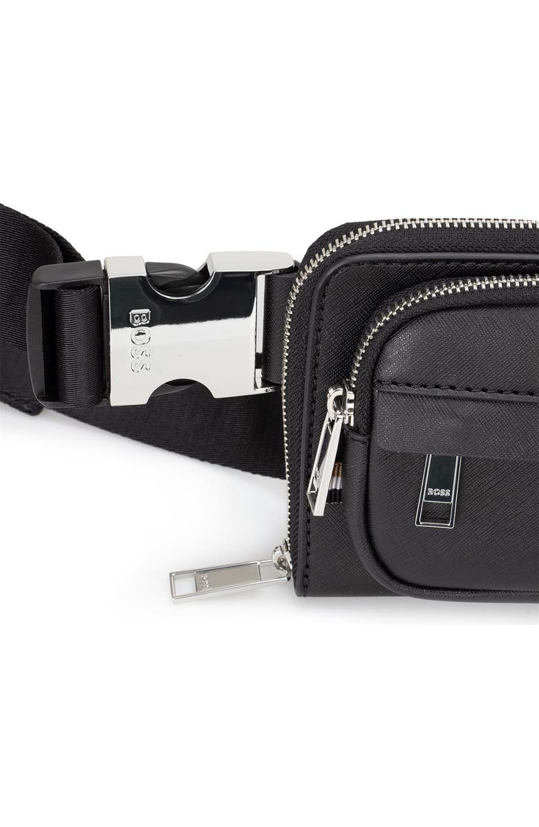 BOSS Zair Crossover Bonded Leather Belt Bag, Alternate, color, Black