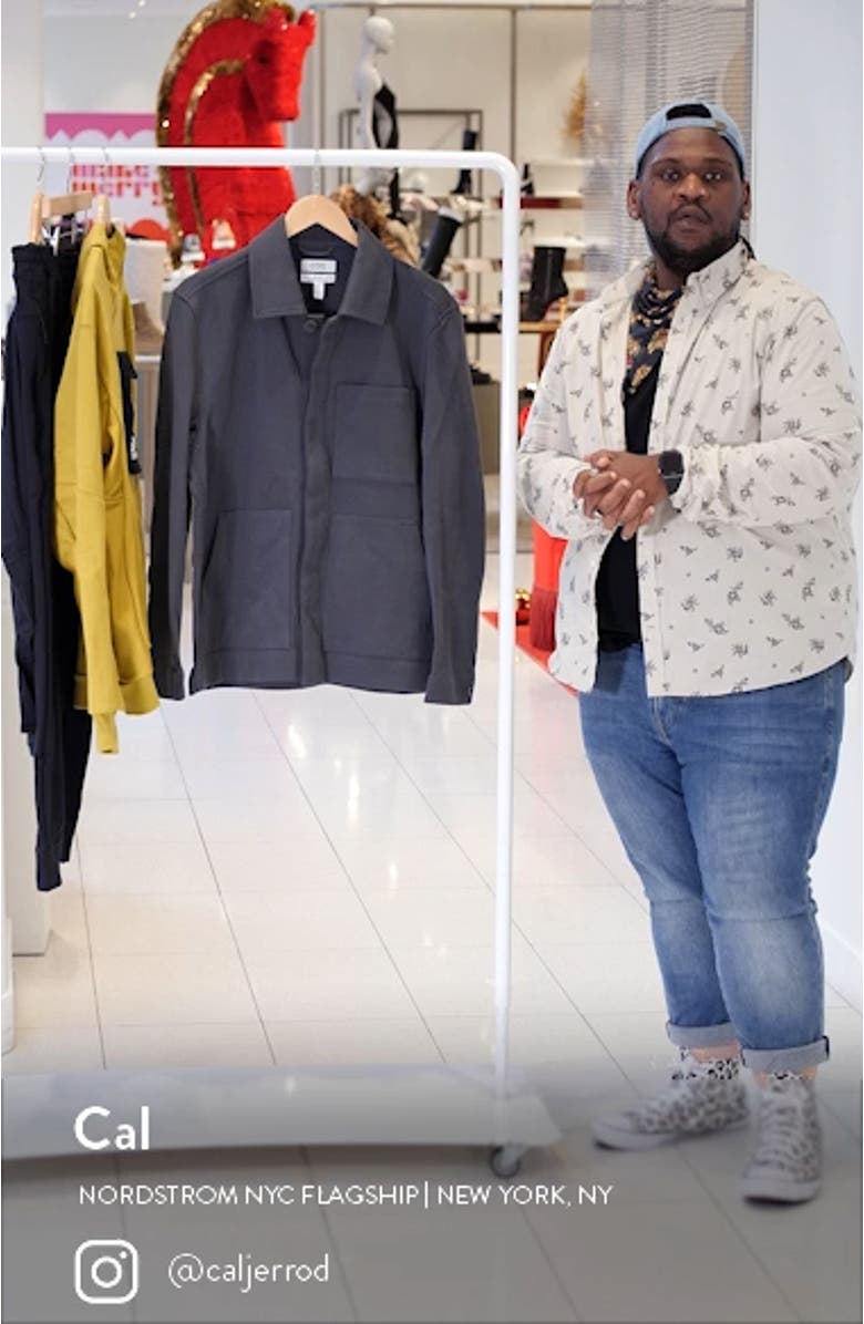 Minimal Cotton Jersey Utility Jacket, sales video thumbnail