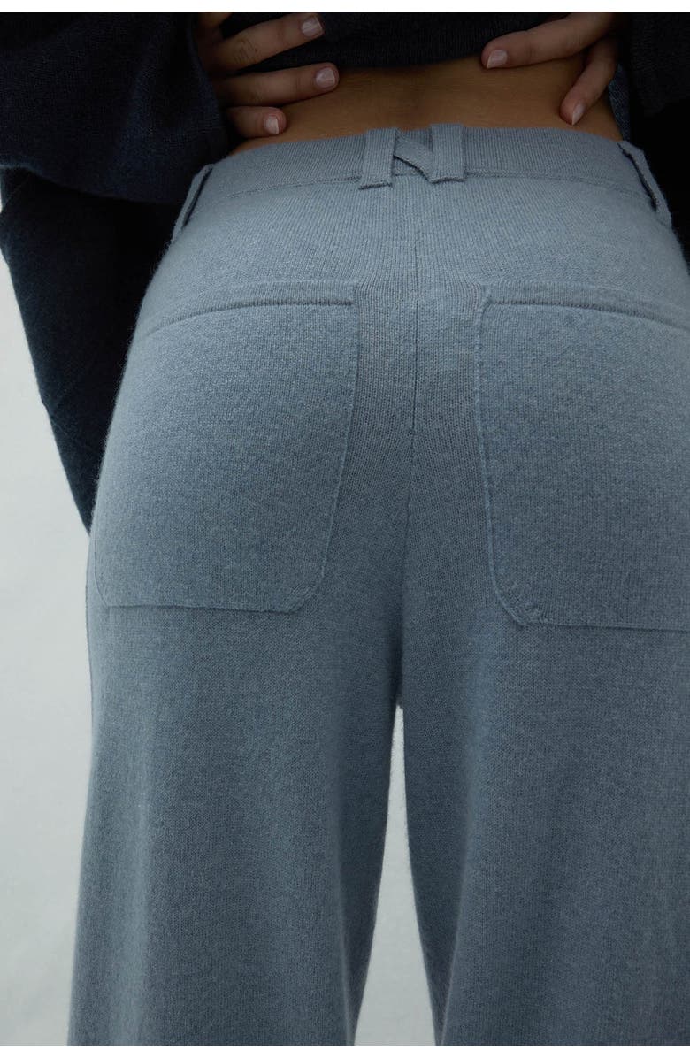 NAKED CASHMERE Naples Denim Cashmere Wide Leg Pants, Alternate, color, Stonewash