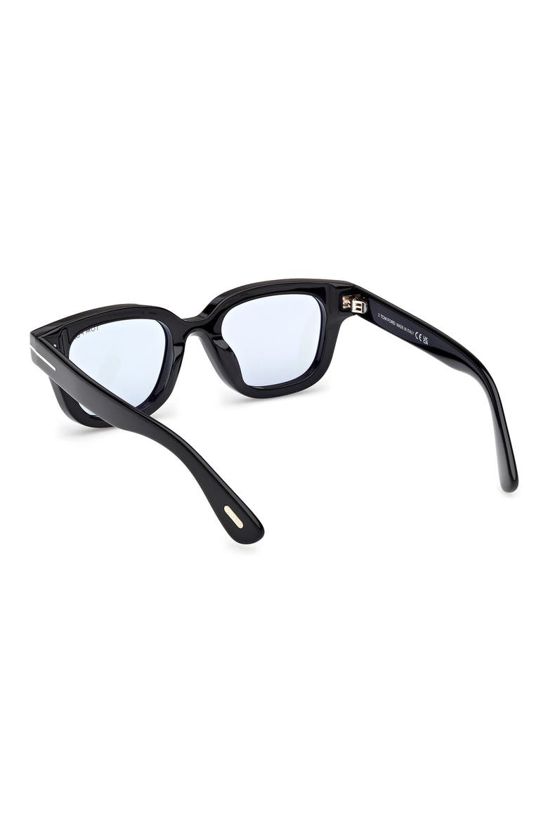 49mm Square Sunglasses, Alternate, color, SHINY BLACK / SMOKE